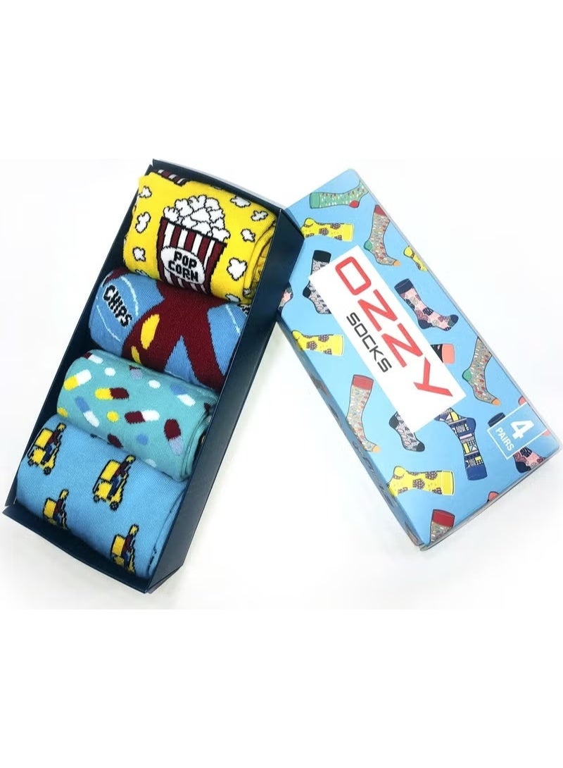 Ozzy Socks مجموعة من 4 جوارب رجالية بنقوش ممتعة - Image 3